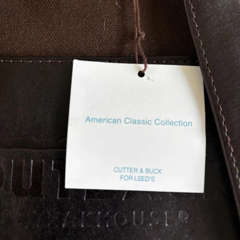Cutter‎ & Buck Wine Carrier Bag  Brown Outback Steakhouse Canvas Leather New